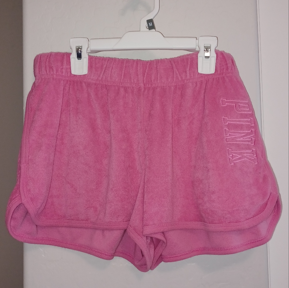 VS pink Beach Terry varsity shorts